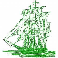 Boats Embroidery Design 12 Boats Embroidery Design 12